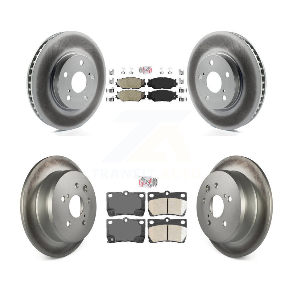 Front Semi-Metallic Rear Ceramic Pads And Coated Disc Brake Rotors Kit For Lexus IS250 KGA-103211