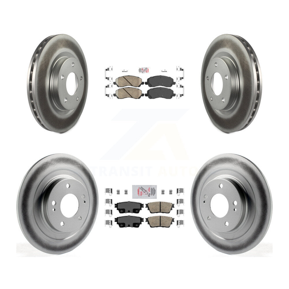 Front Rear Ceramic Pads And Coated Disc Brake Rotors Kit For Mitsubishi Outlander KGA-103214