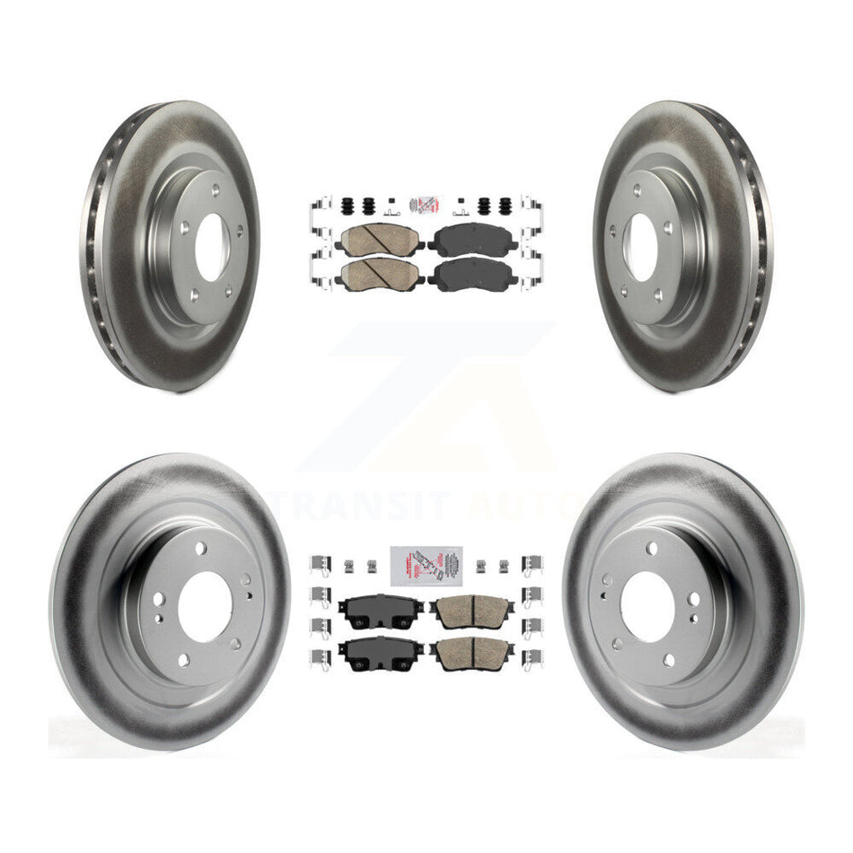 Front Rear Ceramic Pads And Coated Disc Brake Rotors Kit For Mitsubishi Outlander KGA-103215