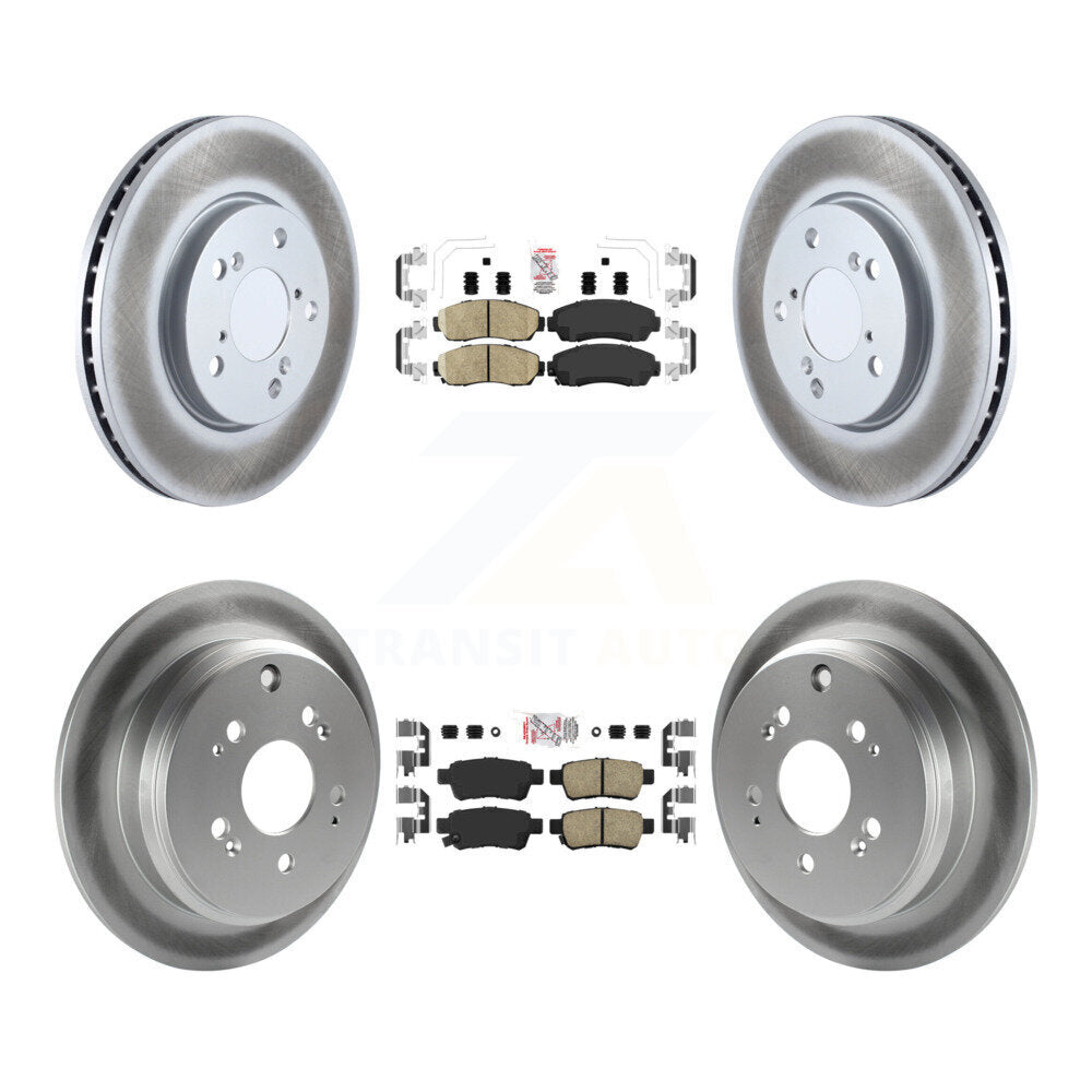 Front Rear Ceramic Pads And Coated Disc Brake Rotors Kit For 2005-2010 Honda Odyssey KGA-103221