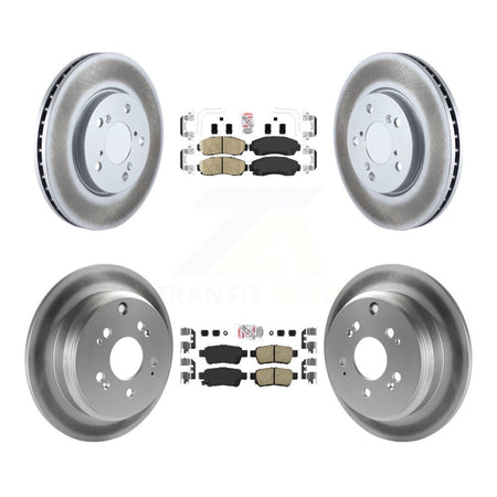 Front Rear Ceramic Pads And Coated Disc Brake Rotors Kit For 2005-2010 Honda Odyssey KGA-103221