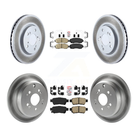 Front Rear Ceramic Pads And Coated Disc Brake Rotors Kit For 2005-2010 Honda Odyssey KGA-103223