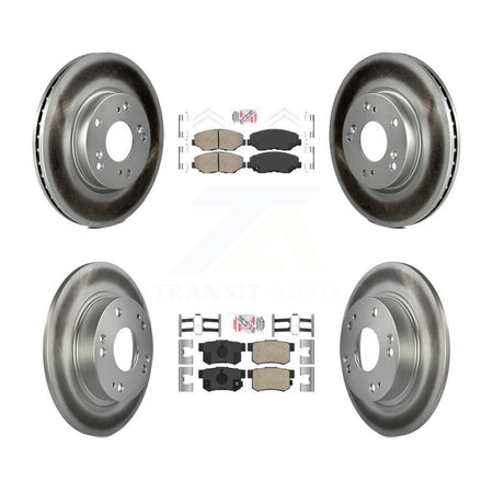 Front Rear Ceramic Pads And Coated Disc Brake Rotors Kit For 2013 Acura ILX 2.0L KGA-103227