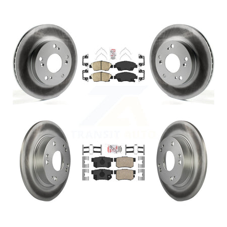 Front Rear Ceramic Pads And Coated Disc Brake Rotors Kit For 2013-2015 Acura ILX 1.5L KGA-103228