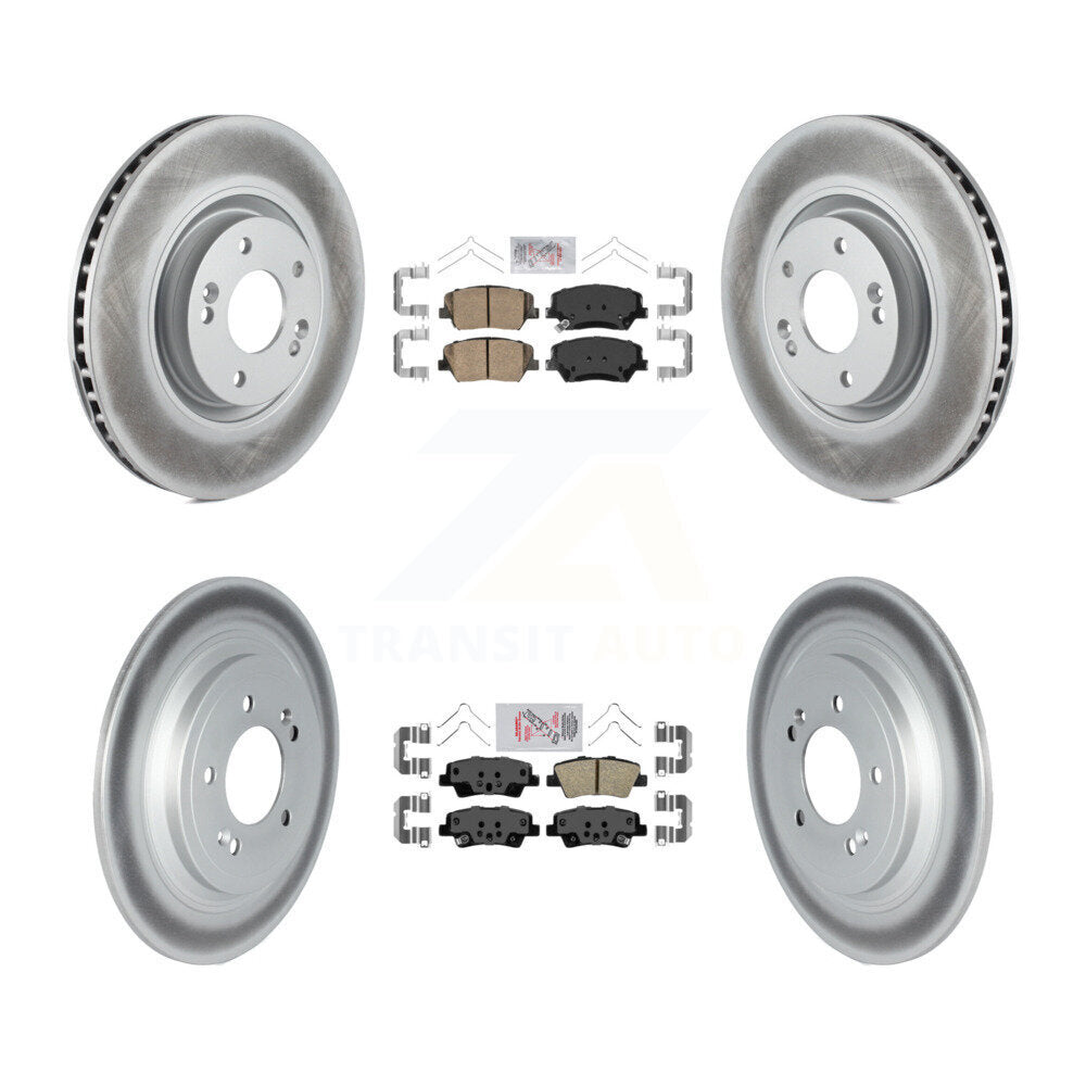 Front Rear Ceramic Pads And Coated Disc Brake Rotors Kit For 2019-2020 Hyundai Nexo KGA-103238