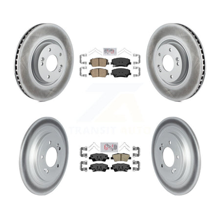 Front Rear Ceramic Pads And Coated Disc Brake Rotors Kit For 2019-2020 Hyundai Nexo KGA-103238