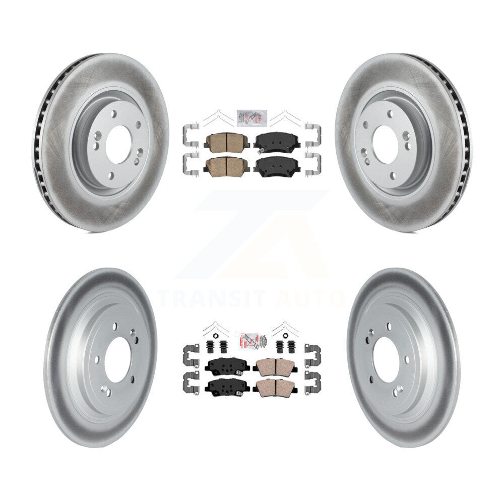 Front Rear Ceramic Pads And Coated Disc Brake Rotors Kit For 2019-2020 Hyundai Nexo KGA-103239