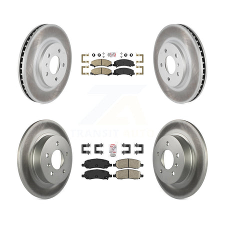 Front Rear Ceramic Pads And Coated Disc Brake Rotors Kit For Buick Lucerne KGA-103240