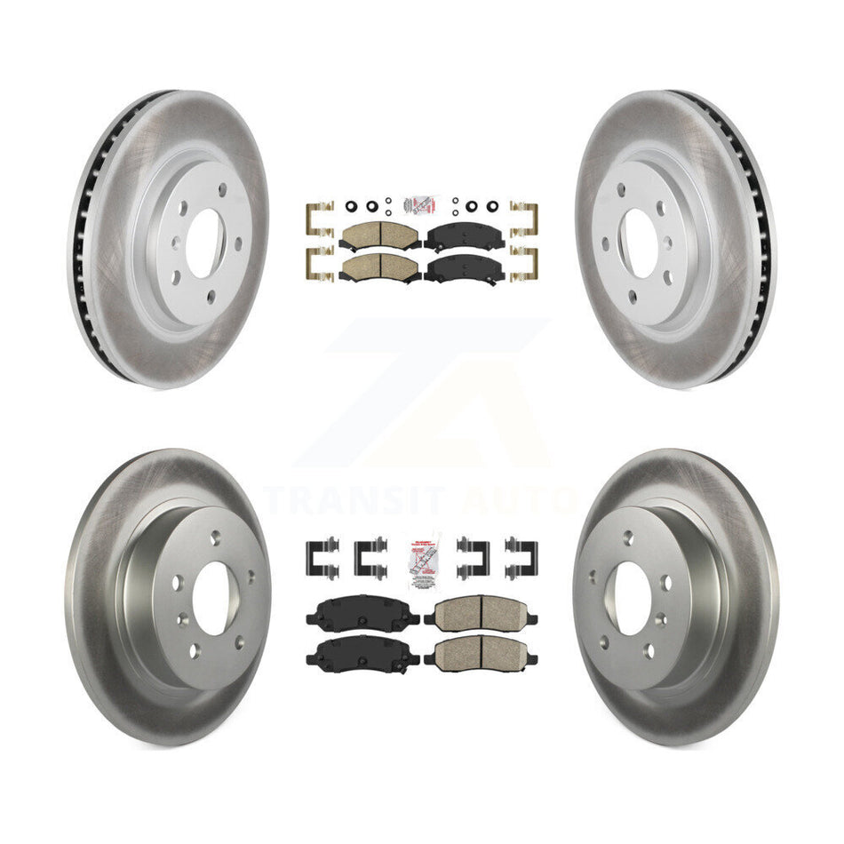 Front Rear Ceramic Pads And Coated Disc Brake Rotors Kit For Buick Lucerne KGA-103240