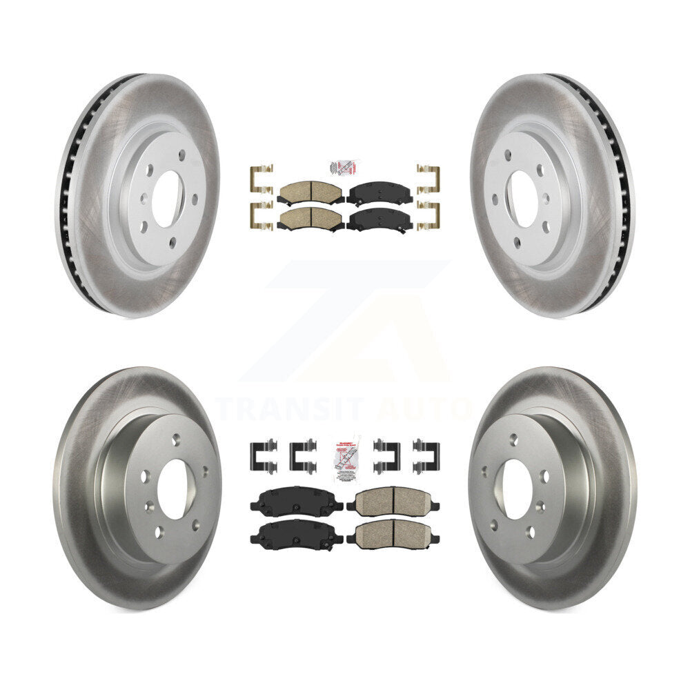 Front Rear Ceramic Pads And Coated Disc Brake Rotors Kit For Buick Lucerne KGA-103241