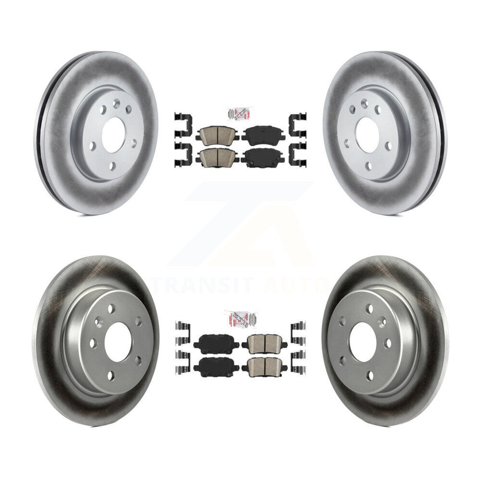 Front Rear Ceramic Pad & Coated Disc Brake Rotor Kit For Chevrolet Cruze Bolt EV Volt EUV KGA-103244