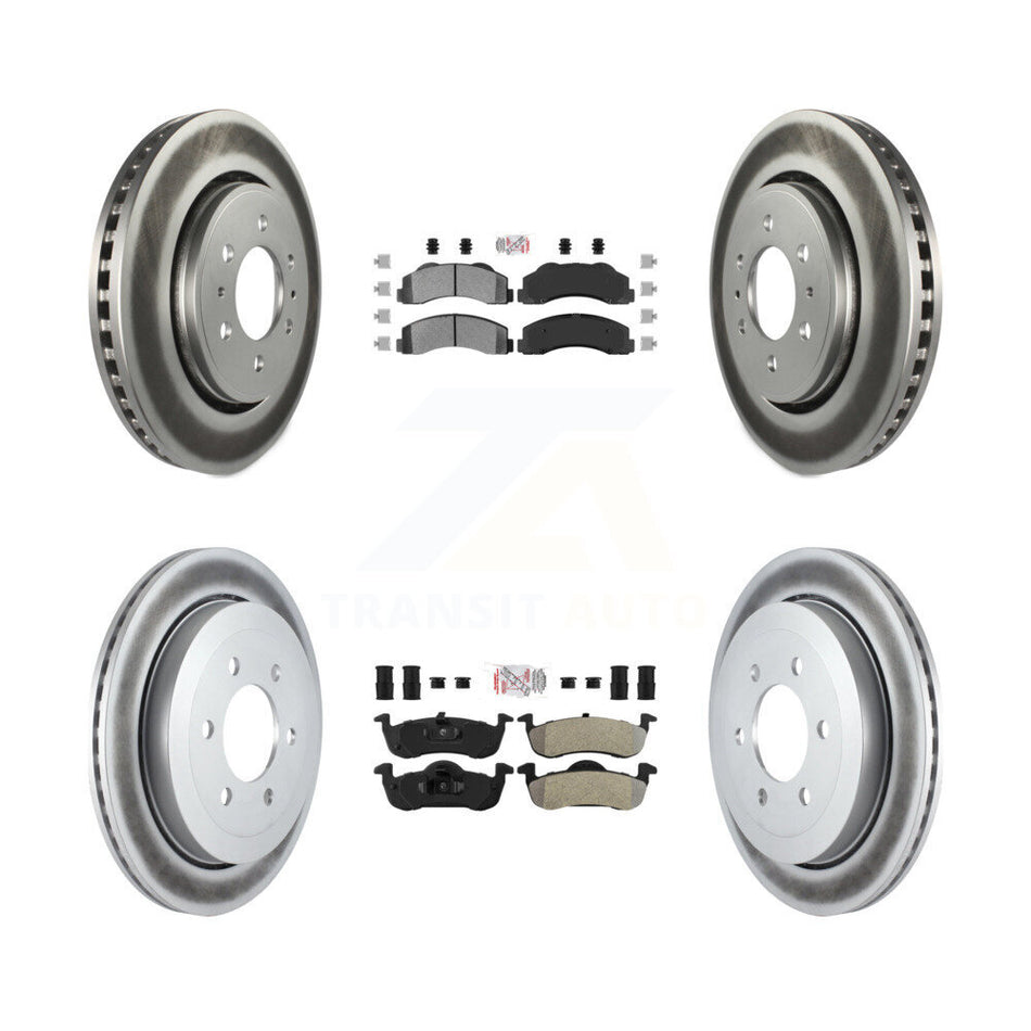 Front Rear Semi-Metallic Pad Coated Brake Rotor Kit For Ford Expedition Lincoln Navigator KGA-103250