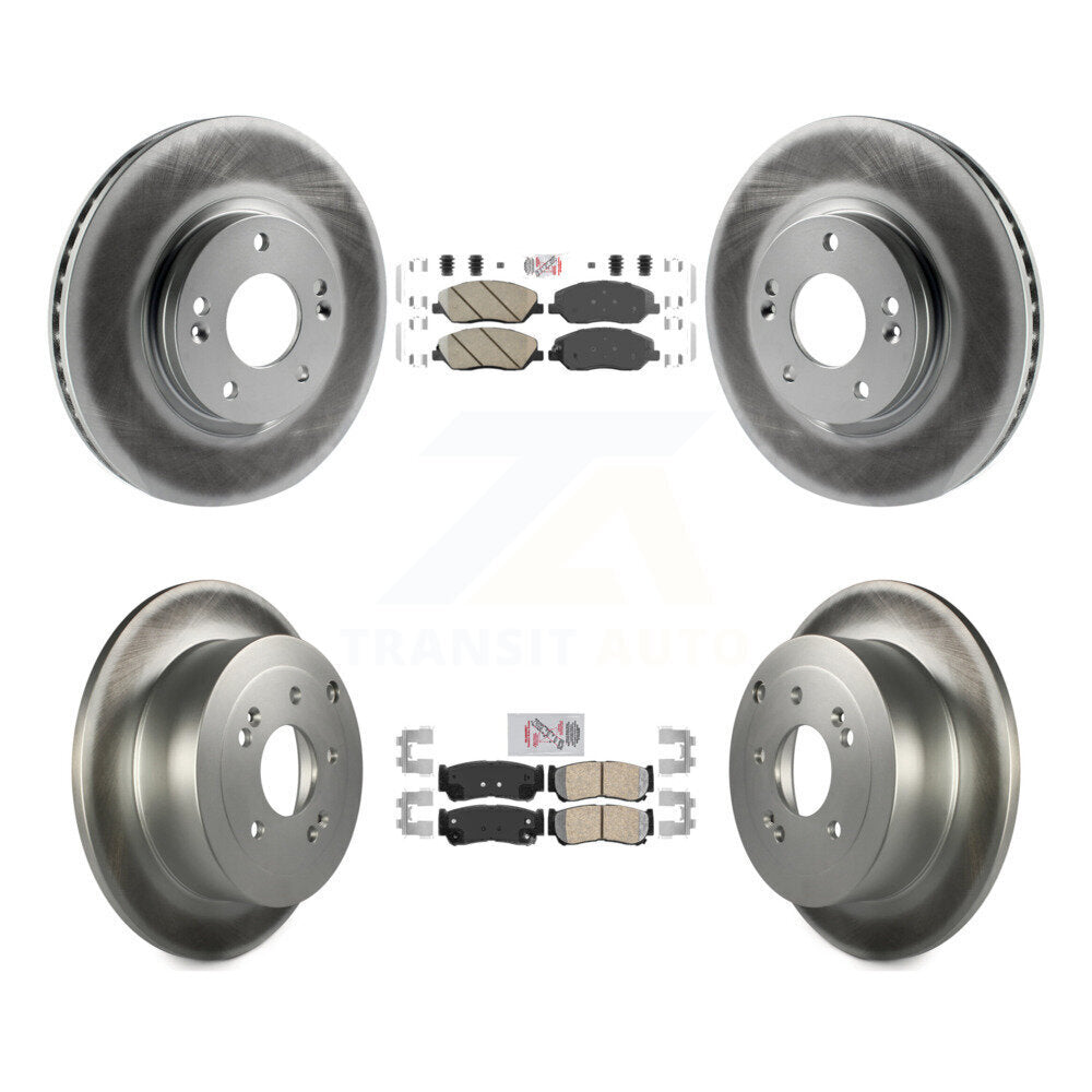 Front Rear Ceramic Pads And Coated Disc Brake Rotors Kit For 2007-2009 Hyundai Santa Fe KGA-103263
