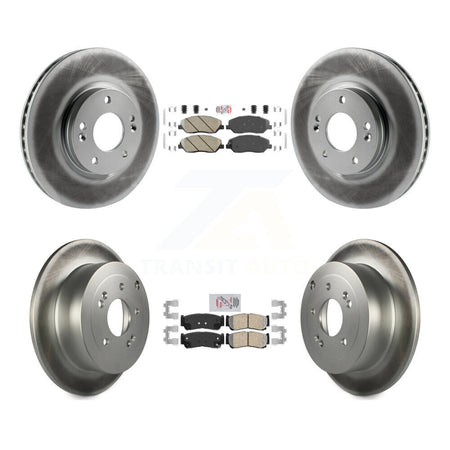 Front Rear Ceramic Pads And Coated Disc Brake Rotors Kit For 2007-2009 Hyundai Santa Fe KGA-103263