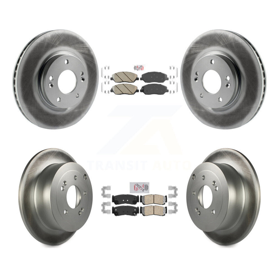 Front Rear Ceramic Pads And Coated Disc Brake Rotors Kit For 2007-2009 Hyundai Santa Fe KGA-103264