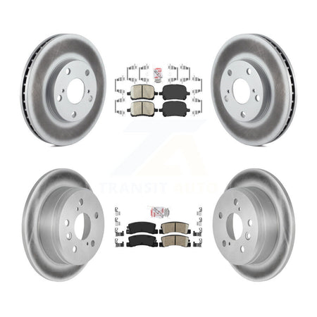 Front Rear Ceramic Pad & Coated Disc Brake Rotors Kit For Toyota Camry Solara Lexus ES300 KGA-103265