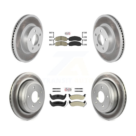 Front Ceramic Rear Semi-Metallic Pad & Coated Brake Rotor Kit For Ford Ranger Mazda B4000 KGA-103270