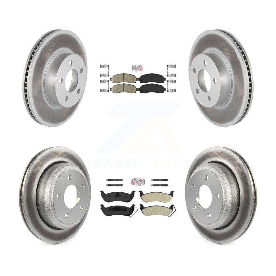 Front Ceramic Rear Semi-Metallic Pad & Coated Brake Rotor Kit For Ford Ranger Mazda B4000 KGA-103270