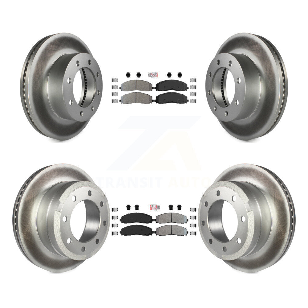 Front Rear Semi-Metallic Pad & Coated Brake Rotor Kit For Ford F-250 Super Duty F-350 4WD KGA-103272