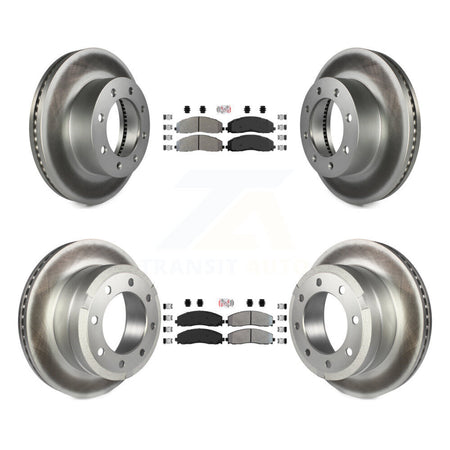 Front Rear Semi-Metallic Pad & Coated Brake Rotor Kit For Ford F-250 Super Duty F-350 4WD KGA-103272
