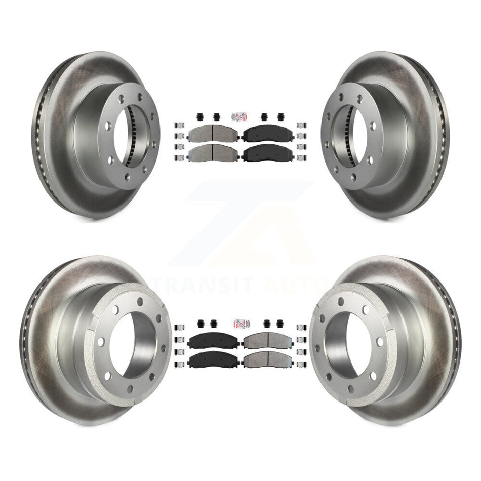 Front Rear Semi-Metallic Pad & Coated Brake Rotor Kit For Ford F-250 Super Duty F-350 4WD KGA-103272