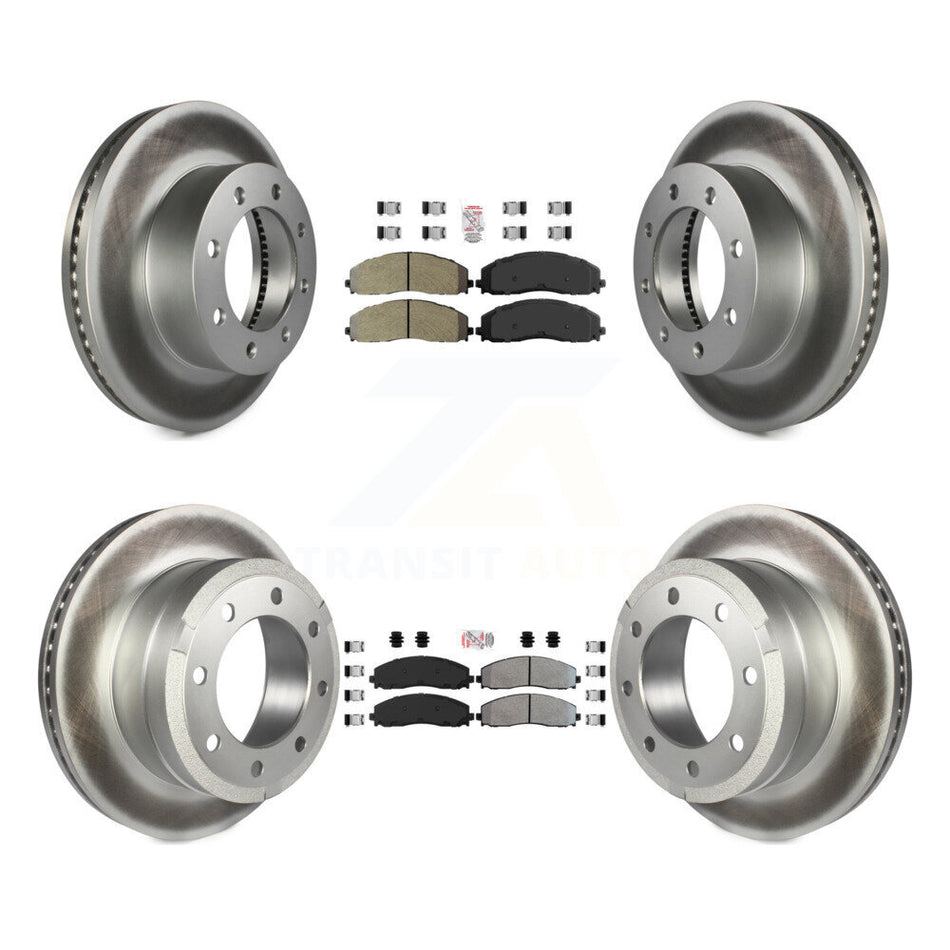 Front Rear Semi-Metallic Pad & Coated Brake Rotor Kit For Ford F-250 Super Duty F-350 4WD KGA-103273
