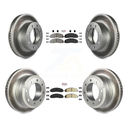 Front Rear Semi-Metallic Pad & Coated Brake Rotor Kit For Ford F-250 Super Duty F-350 4WD KGA-103274