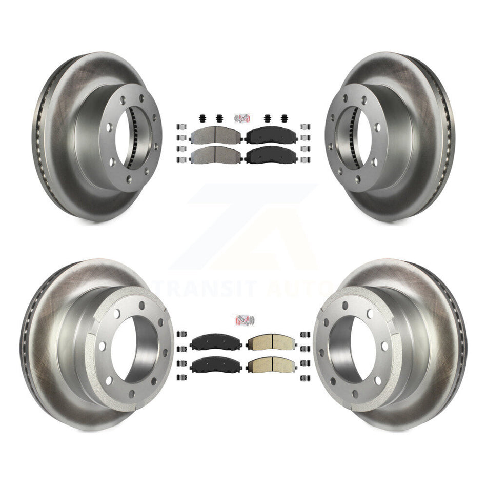 Front Rear Semi-Metallic Pad & Coated Brake Rotor Kit For Ford F-250 Super Duty F-350 4WD KGA-103274