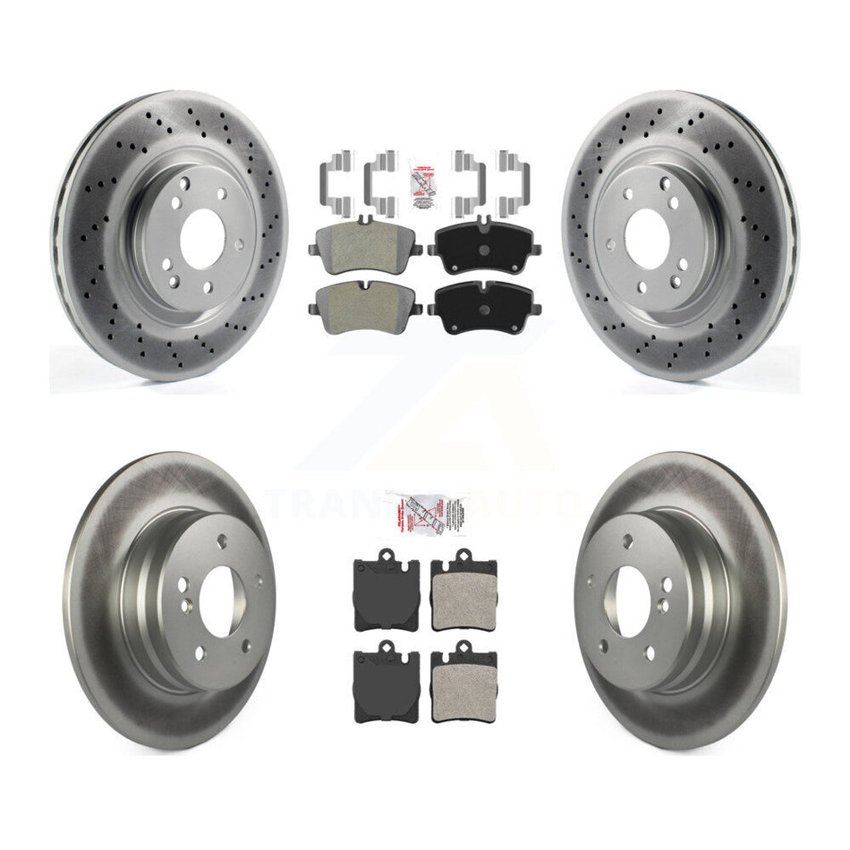 Front Rear Semi-Metallic Pads And Coated Disc Brake Rotors Kit For Mercedes-Benz C320 KGA-103289