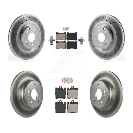 Front Rear Semi-Metallic Pad Coated Brake Rotors Kit For Mercedes-Benz C230 SLK350 CLK350 KGA-103292