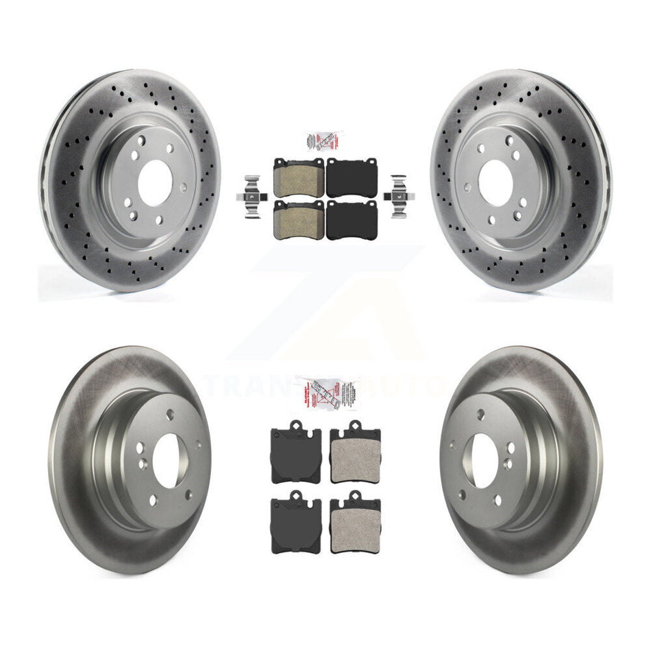 Front Rear Semi-Metallic Pad Coated Brake Rotors Kit For Mercedes-Benz C230 SLK350 CLK350 KGA-103292