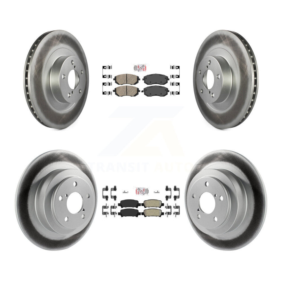 Front Ceramic Rear Semi-Metallic Pad Coat Brake Rotors Kit For Subaru Outback Legacy Baja KGA-103294