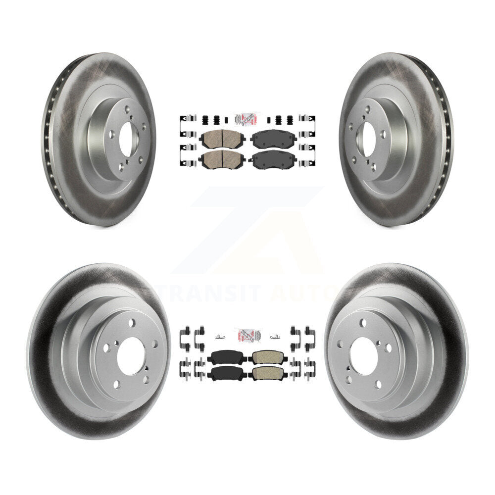 Front Ceramic Rear Semi-Metallic Pad Coat Brake Rotors Kit For Subaru Outback Legacy Baja KGA-103295