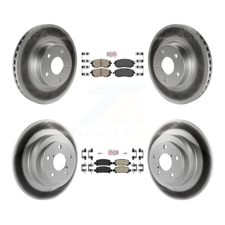 Front Ceramic Rear Semi-Metallic Pads And Coated Disc Brake Rotors Kit For Subaru Legacy KGA-103296