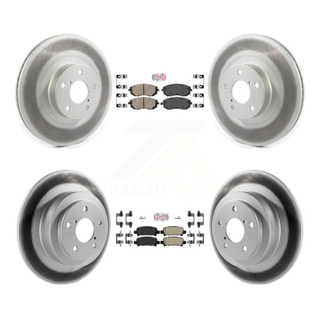 Front Ceramic Rear Semi-Metallic Pad Coated Brake Rotors Kit For Subaru Baja Turbocharged KGA-103298