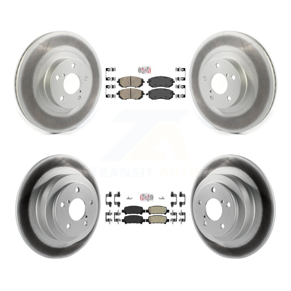 Front Ceramic Rear Semi-Metallic Pad Coated Brake Rotors Kit For Subaru Baja Turbocharged KGA-103298