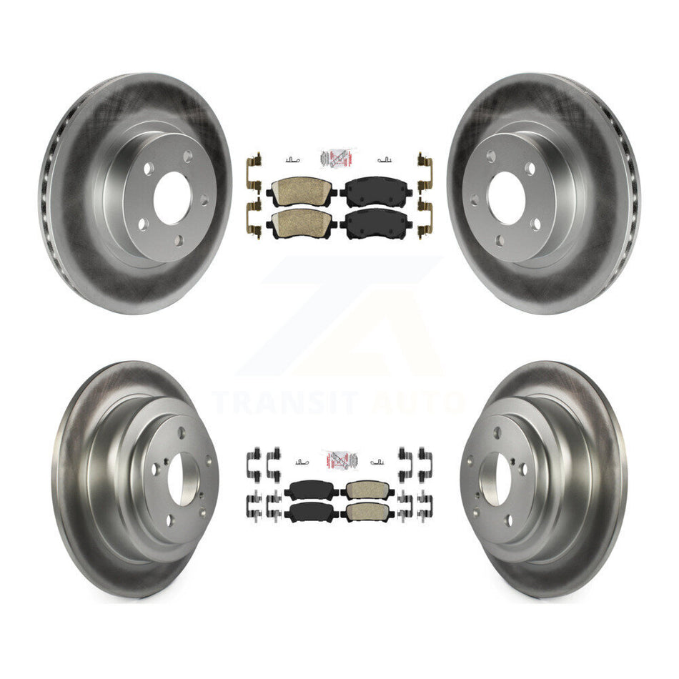 Front Ceramic Rear Semi-Metallic Pad & Coated Brake Rotor Kit For Subaru Forester Impreza KGA-103301