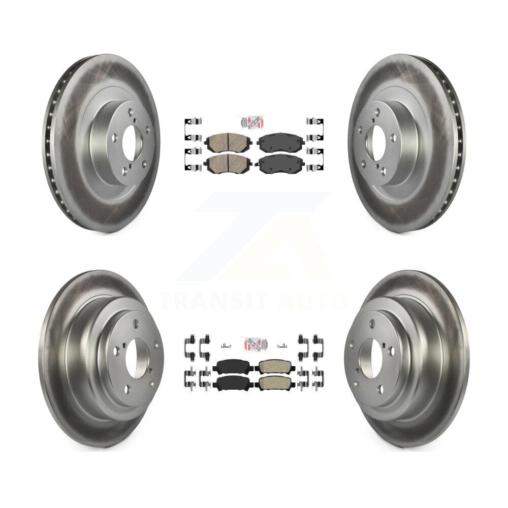 Front Ceramic Rear Semi-Metallic Pad Coated Disc Brake Rotor Kit For 2003 Subaru Forester KGA-103302