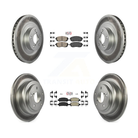 Front Ceramic Rear Semi-Metallic Pad Coated Disc Brake Rotor Kit For 2003 Subaru Forester KGA-103302