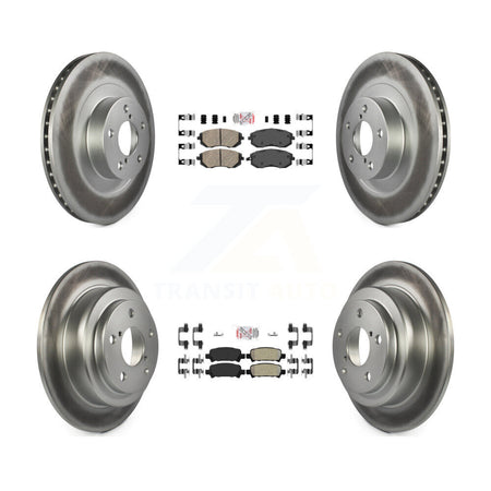 Front Ceramic Rear Semi-Metallic Pad Coated Disc Brake Rotor Kit For 2003 Subaru Forester KGA-103303