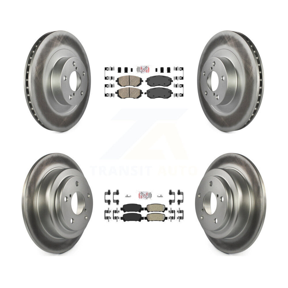 Front Ceramic Rear Semi-Metallic Pad Coated Disc Brake Rotor Kit For 2003 Subaru Forester KGA-103303