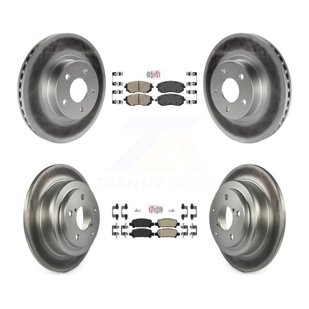 Front Ceramic Rear Semi-Metallic Pads And Coated Disc Brake Rotors Kit For Subaru Impreza KGA-103304