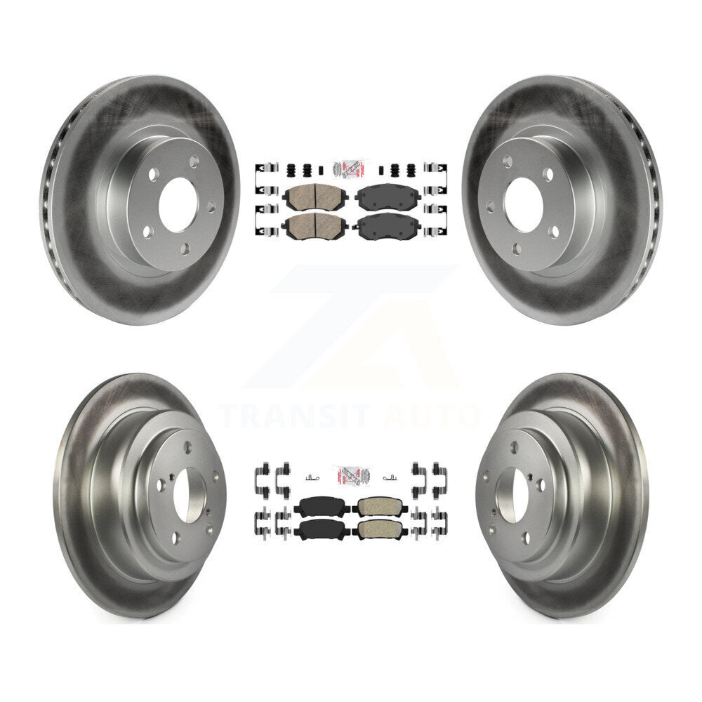 Front Ceramic Rear Semi-Metallic Pads And Coated Disc Brake Rotors Kit For Subaru Impreza KGA-103305