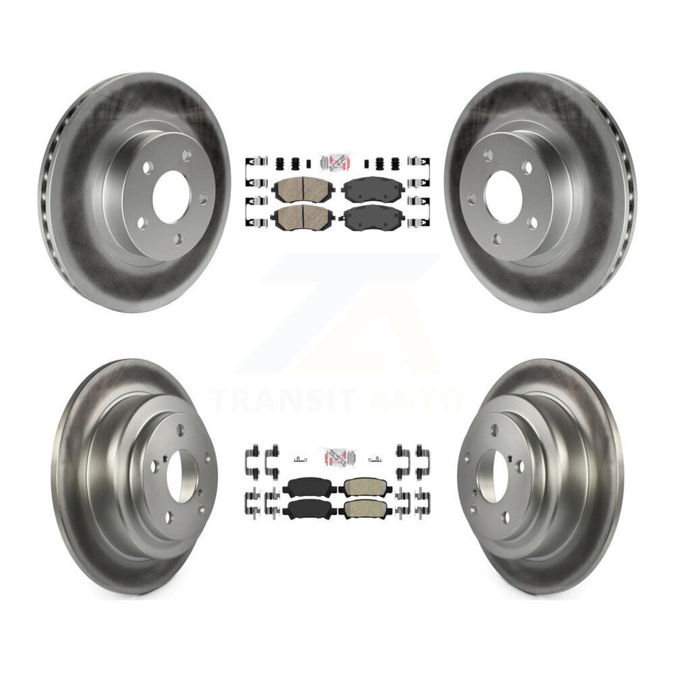 Front Ceramic Rear Semi-Metallic Pads And Coated Disc Brake Rotors Kit For Subaru Impreza KGA-103305