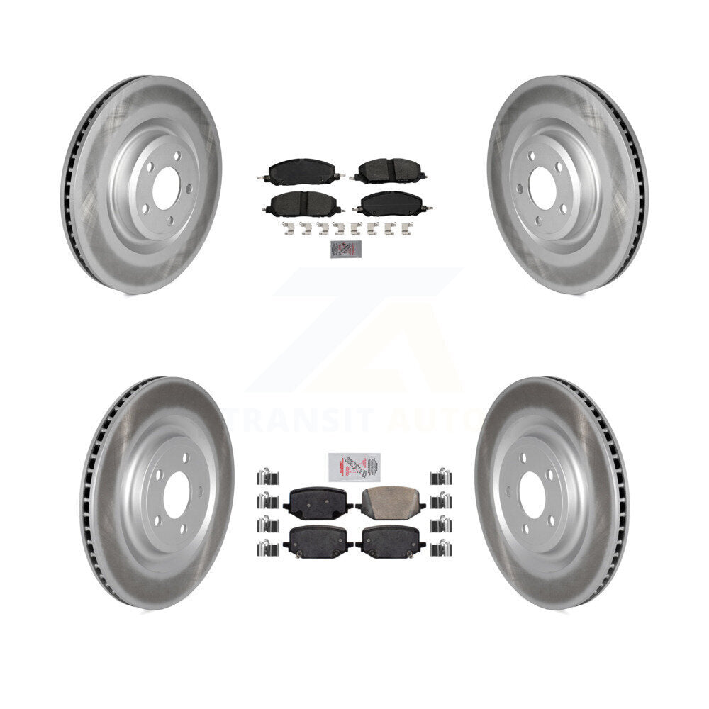 Front Semi-Metallic Rear Ceramic Pad Coat Brake Rotor Kit For Lincoln Aviator Ford Police KGA-103311