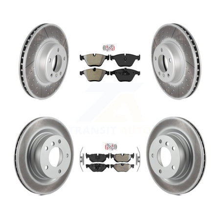 Front Rear Semi-Metallic Pad Coat Disc Brake Rotors Kit For 2013 BMW 328i Coupe with 3.0L KGA-103320
