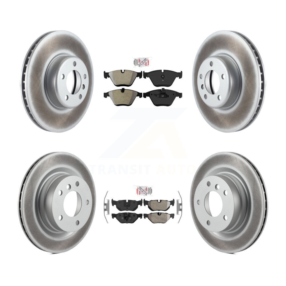 Front Rear Semi-Metallic Pad Coat Disc Brake Rotors Kit For 2013 BMW 328i Coupe with 3.0L KGA-103321