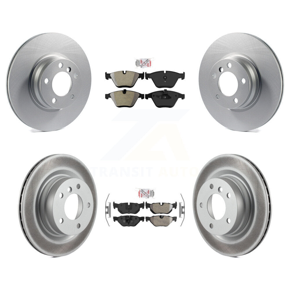 Front Rear Semi-Metallic Pad Coat Brake Rotors Kit For 2012-2013 BMW 328i Coupe with 3.0L KGA-103324
