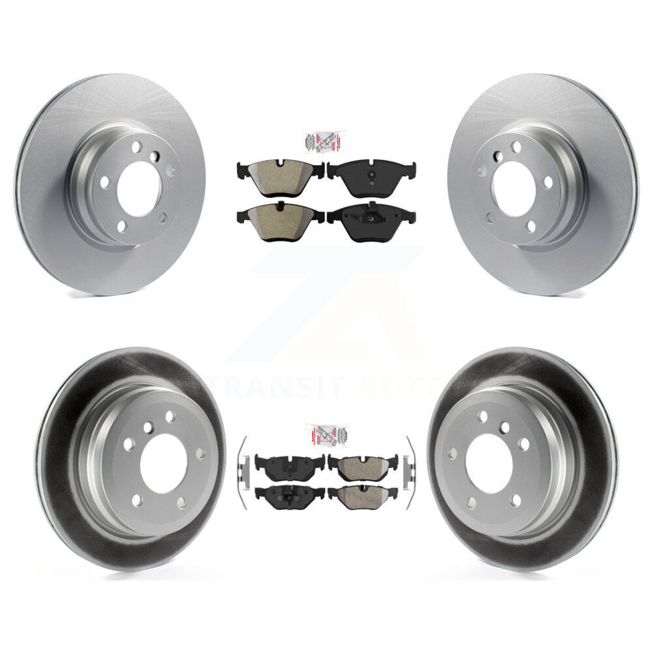 Front Rear Semi-Metallic Pads And Coated Disc Brake Rotors Kit For BMW 328i KGA-103329
