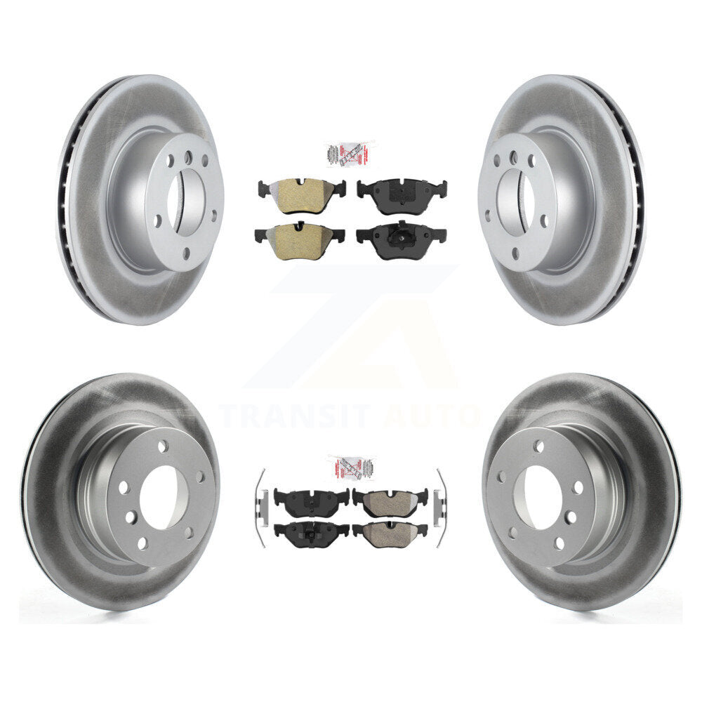 Front Rear Semi-Metallic Pads And Coated Disc Brake Rotors Kit For 2008-2013 BMW 128i KGA-103331